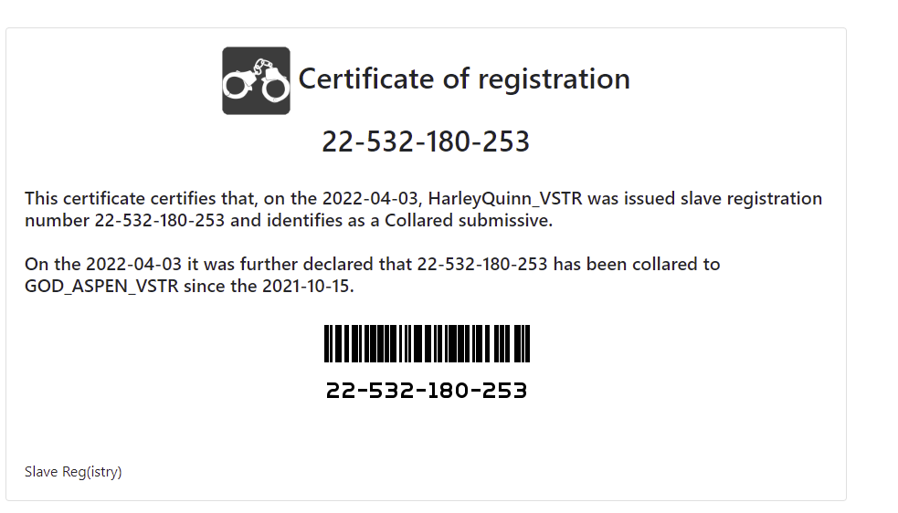 my-coller-cert-for-harleyquinn