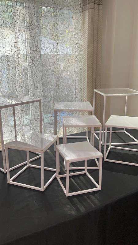 Square White Acrylic Risers