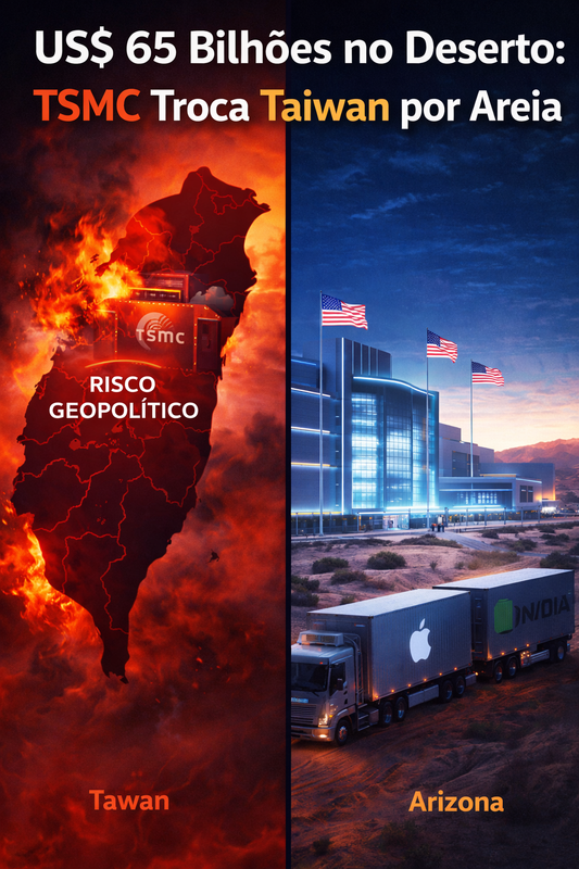TSMC Joga US$ 65 Bilhões no Deserto: Chips de 2nm Feitos nos EUA para Alimentar Apple e Nvidia – Adeus, Taiwan?