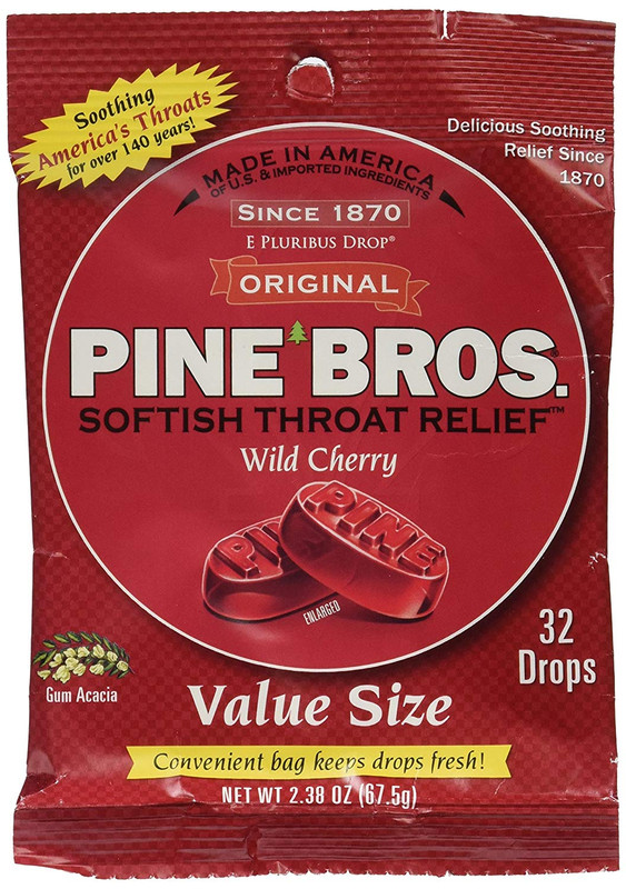 Pine Bros Softish Throat Drops Value Pack WILD CHERRY 32 ct Cough Drops