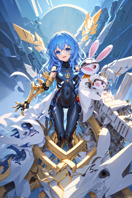 18721-2906190356-yoshino, ((loli)), (small breast), blue eyes, long hair, blue hair, one hand puppet