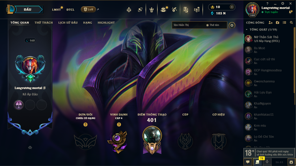 Acc LMHT # - Không Khung