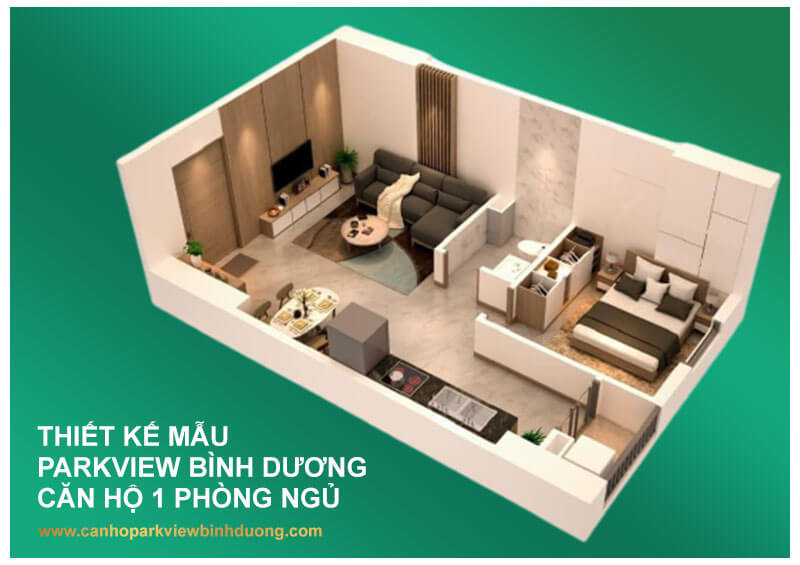 Căn hộ 1 phòng ngủ dự án Parkview Apartment Bình Dương