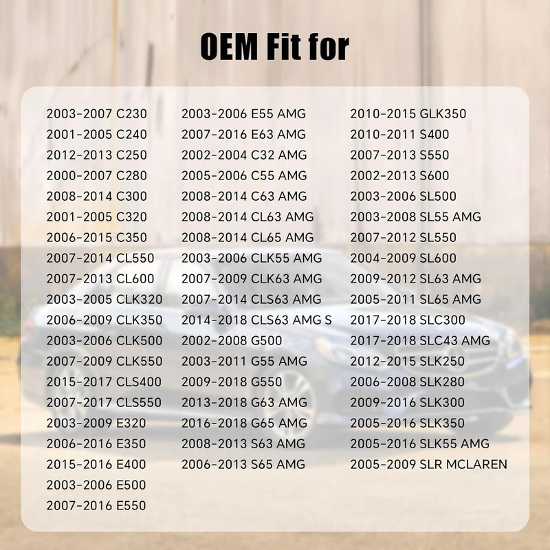 Mercedes Gas Cap Compatibility Chart 2214700605