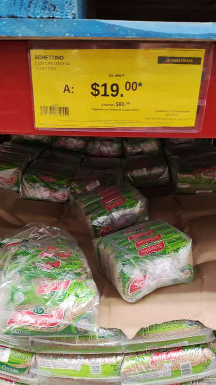 Sam's Club: Lenteja Schettino 500 grs 5 piezas - Acapulco 
