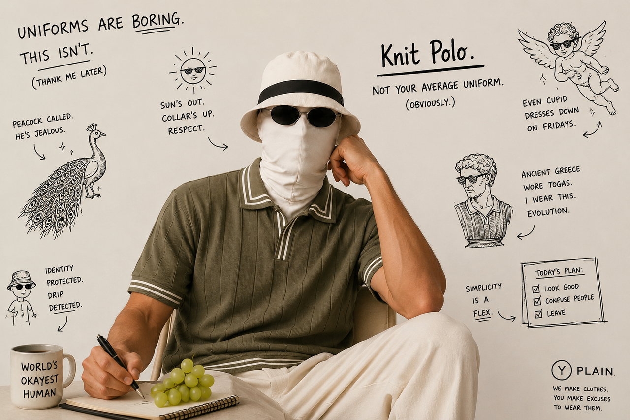 Plain Knit Polo editorial