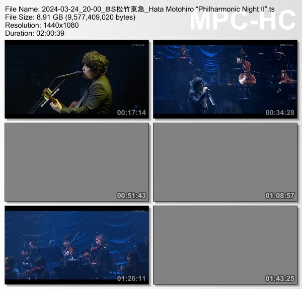 [TV-Variety] 秦基博 – Hata Motohiro “Philharmonic Night Ⅱ” (BS Shochiku Tokyu 2024.03.24)