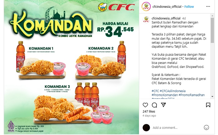 Sambut bulan Ramadhan dengan paket lengkap dari Kombo Asyik Ramadhan (Komandan) dari CFC.