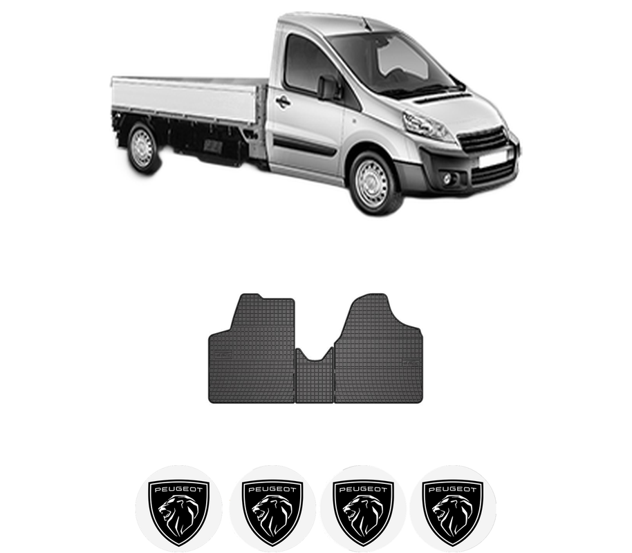 Set covorase presuri PEUGEOT EXPERT Platform/Chassis din 2007-2016, auto, din cauciuc thermoplastic, 4 Stickere auto cu PEUGEOT