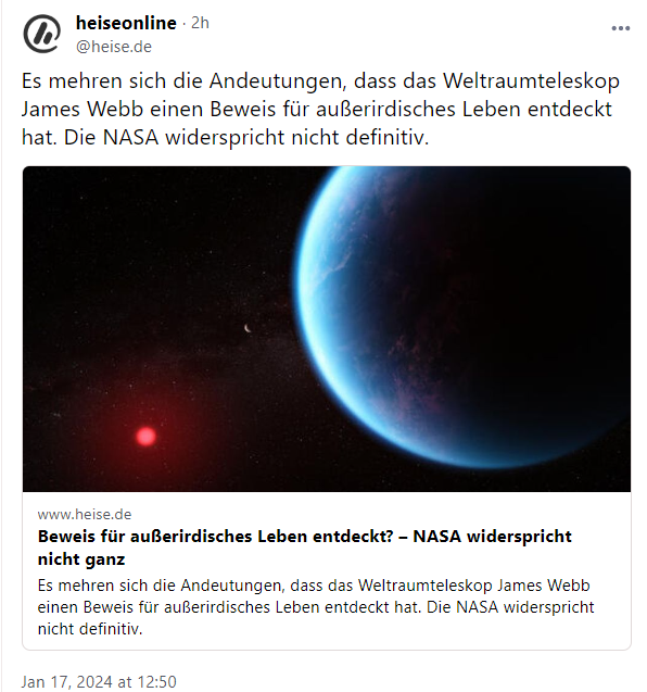 Außerirdisches Leben entdeckt?