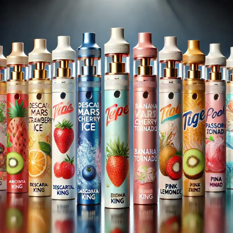 DALL-E-2024-06-13-16-31-20-A-high-quality-image-featuring-a-range-of-disposable-vapes-from-Aroma-K