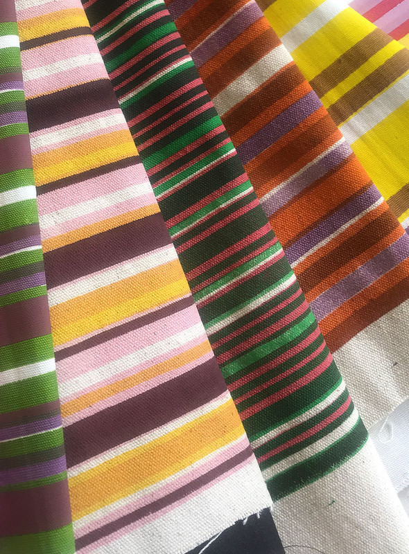 Screen-printed stripes