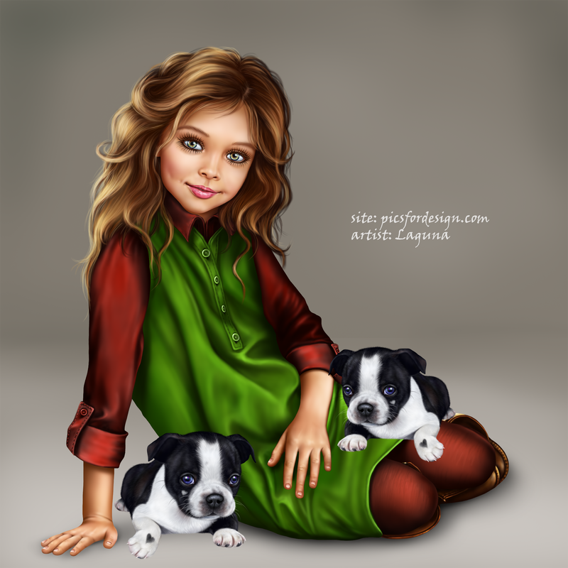 ©Laguna-christmas_elf_girl_with_boston_terrier_puppy