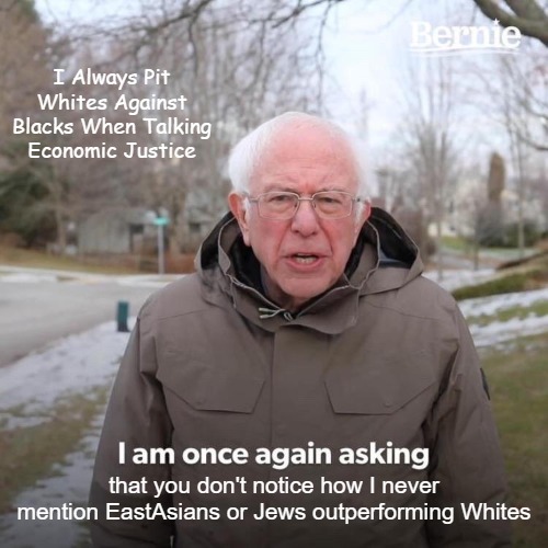 'Bernie Sanders_ AntiWhite Race Pimp' meme from RiseAndStayRisen