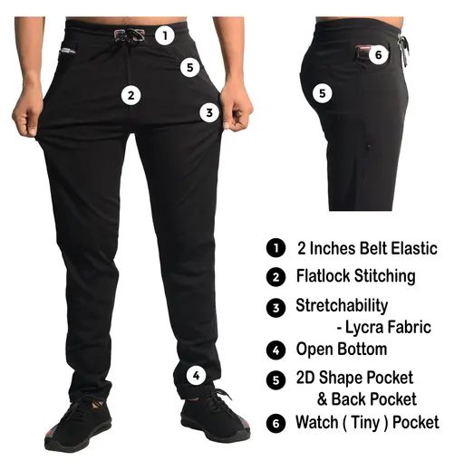 Men's Black Trackpant (R310)