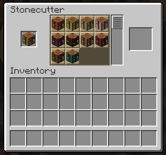Stone Cutter with Recipes for the Crafting Tables
