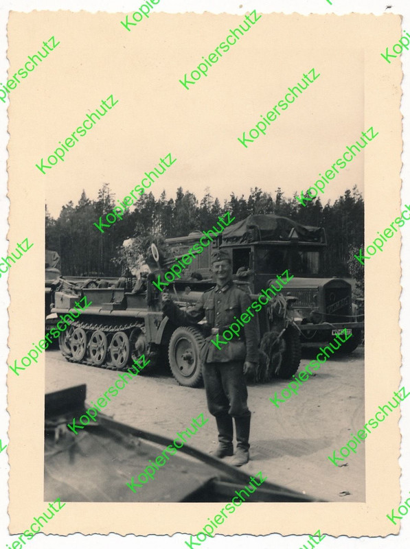 Altes orig Foto Panzer Tank Sd Kfz Halbkette Geschütz