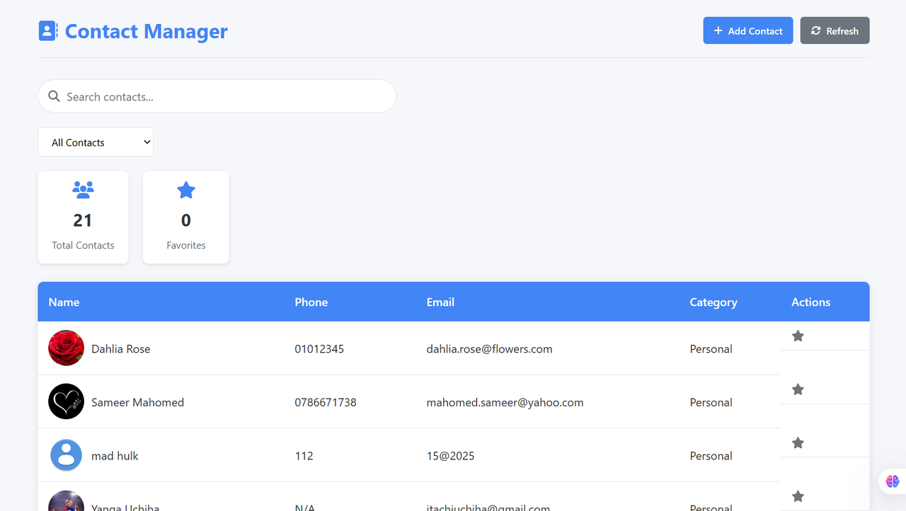 Contact Manager Web App