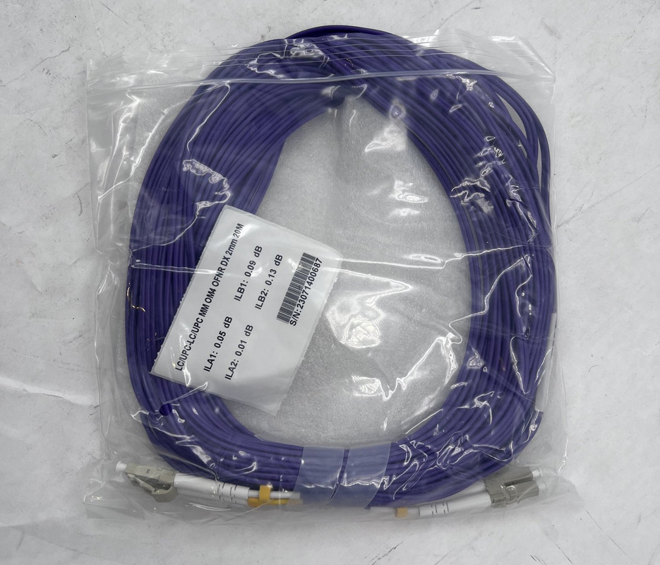 PURPLE OM4 UPC-LC 2MM 20M FIBER OPTIC PATCH CABLE 65.6 FEET