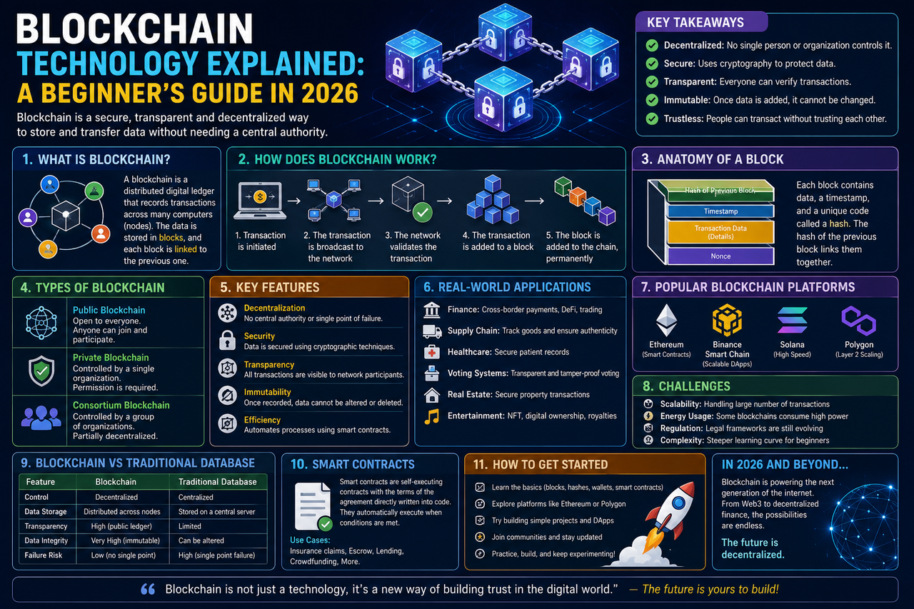 Blockchain Technology Explained: A Beginner's Guide in 2026