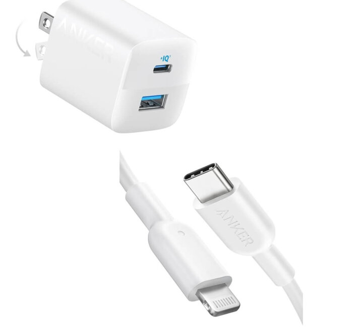 Cargador Anker 323 de 33W con puertos USB-C y USB-A.