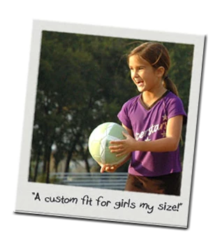 A girls soccer jersey custom fit for youth girls.