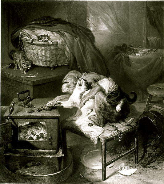 2-Edwin-Landseer-The-Cats-Paw-engraving-Meister-Drucke-1133187