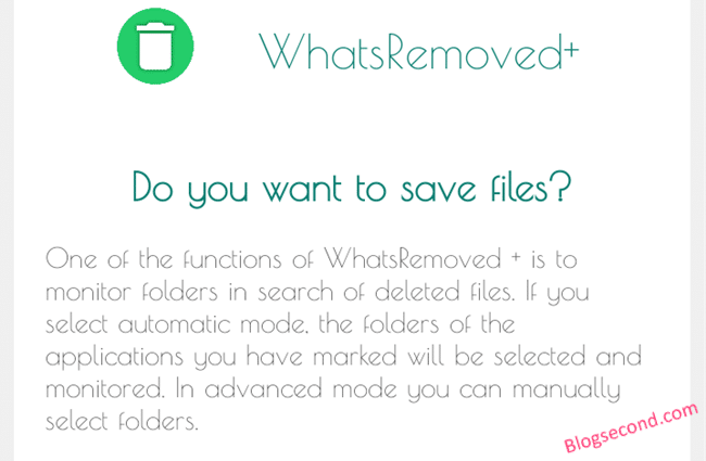 Mengaktifkan Perijinan Penyimpanan File di WhatsRemoved+