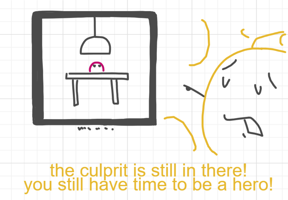 A panel from A Murder On The, episode six of the Board Boards object show by Furretwalk/WalkingFurret.