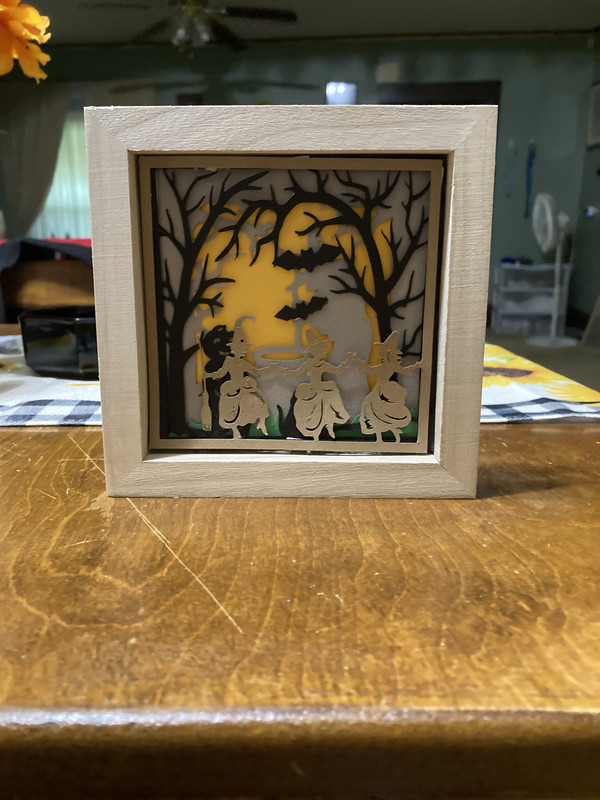 halloween witches shadow box handcrafted width=
