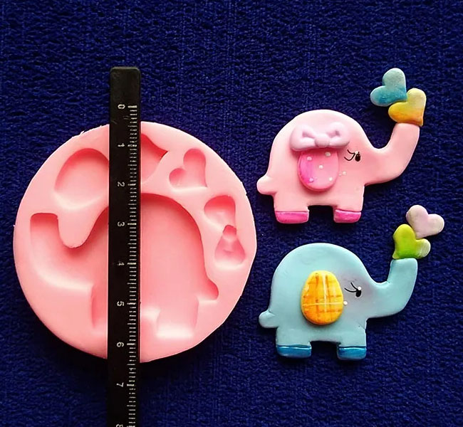 Molde en silicona elefante para crear llaveros y apliques 