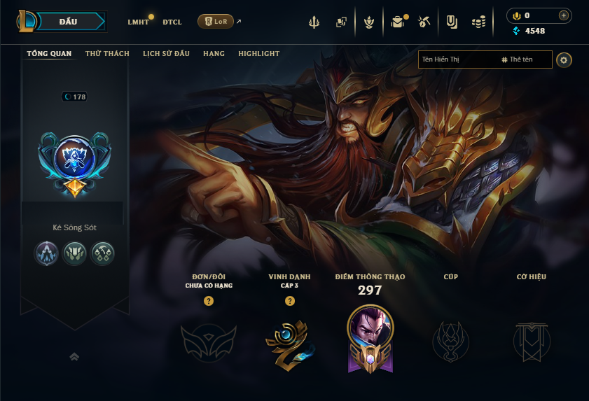 Acc LMHT # - Không Khung