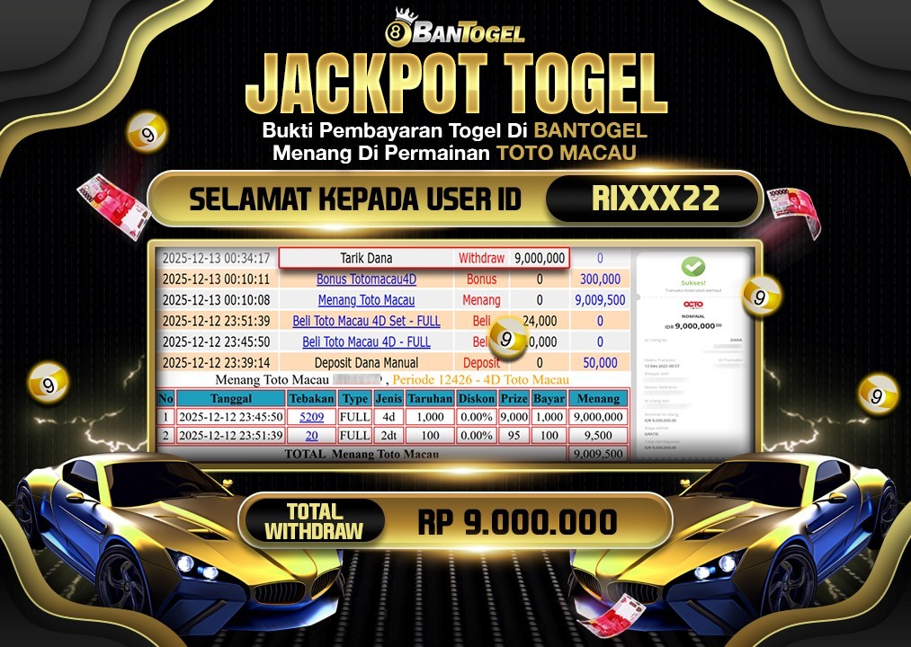BUKTI JACKPOT LUNAS BANTOGEL