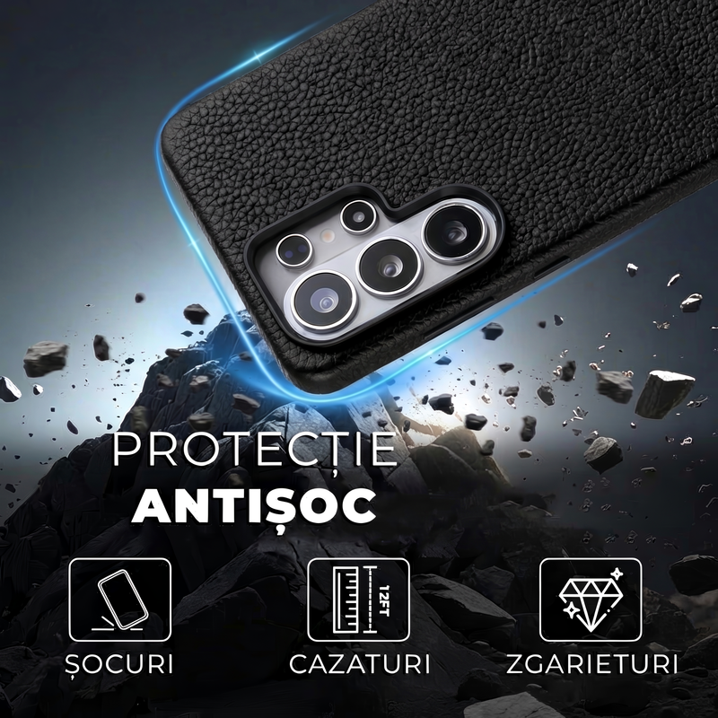 Husa pentru Samsung S26 Ultra Daden Luxury din piele naturala, Magsafe, Calitate Premium, Handmade, Negru