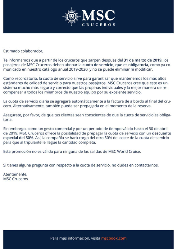 Bebidas y Propinas Cruceros MSC - Foro Cruceros por el Mediterráneo