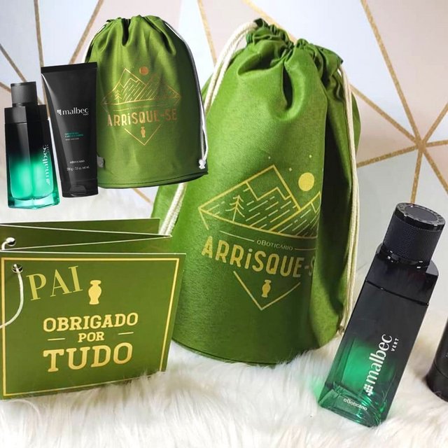 Kit Presente Dia dos Pais Malbec Vert: Desodorante Colônia 100ml + Shower Gel 200g + Saquinho Organizador