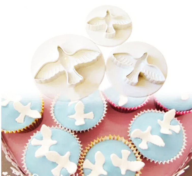 Molde cortador de palomas para decoración tortas modelado de pas