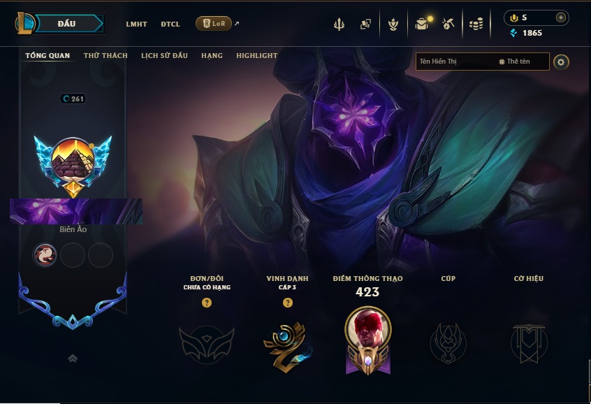 Acc LMHT # - Không Khung