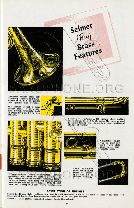 Selmer 1953 brass catalog pg 11