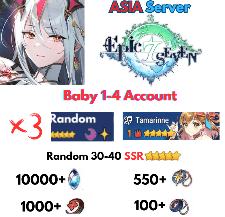 [Asia] Epic Seven Starter Basic Account 1-4 baby  