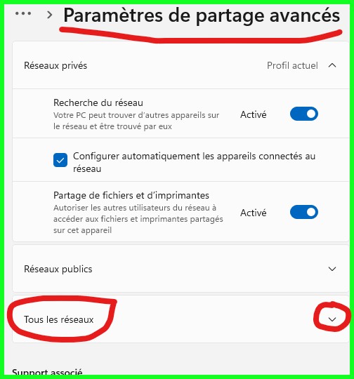 W11 24H2 Param tous les reseaux