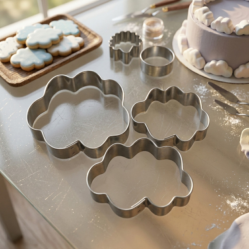 Set cortador de nubes molde en acero para pastillaje y fondant 