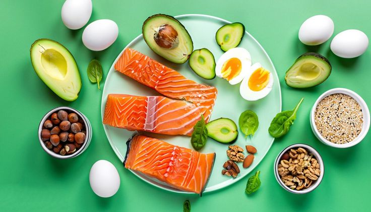 Healthy keto food arrangement