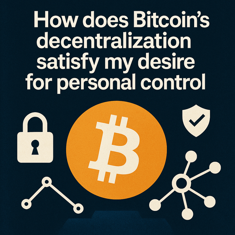 How does Bitcoin’s decentralization satisfy my desire for personal control