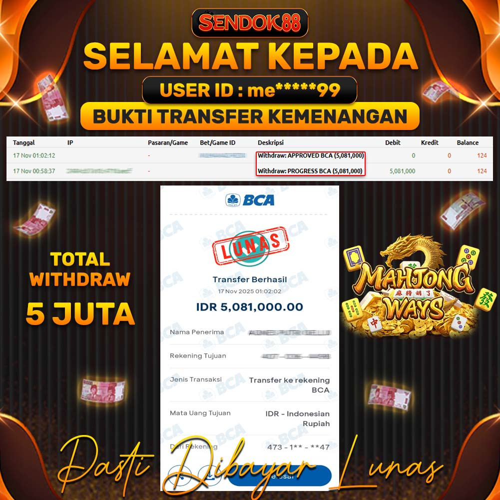 SENDOK88 JEPE! MAHJONG WAYS Rp 5.081.000,- LUNAS!