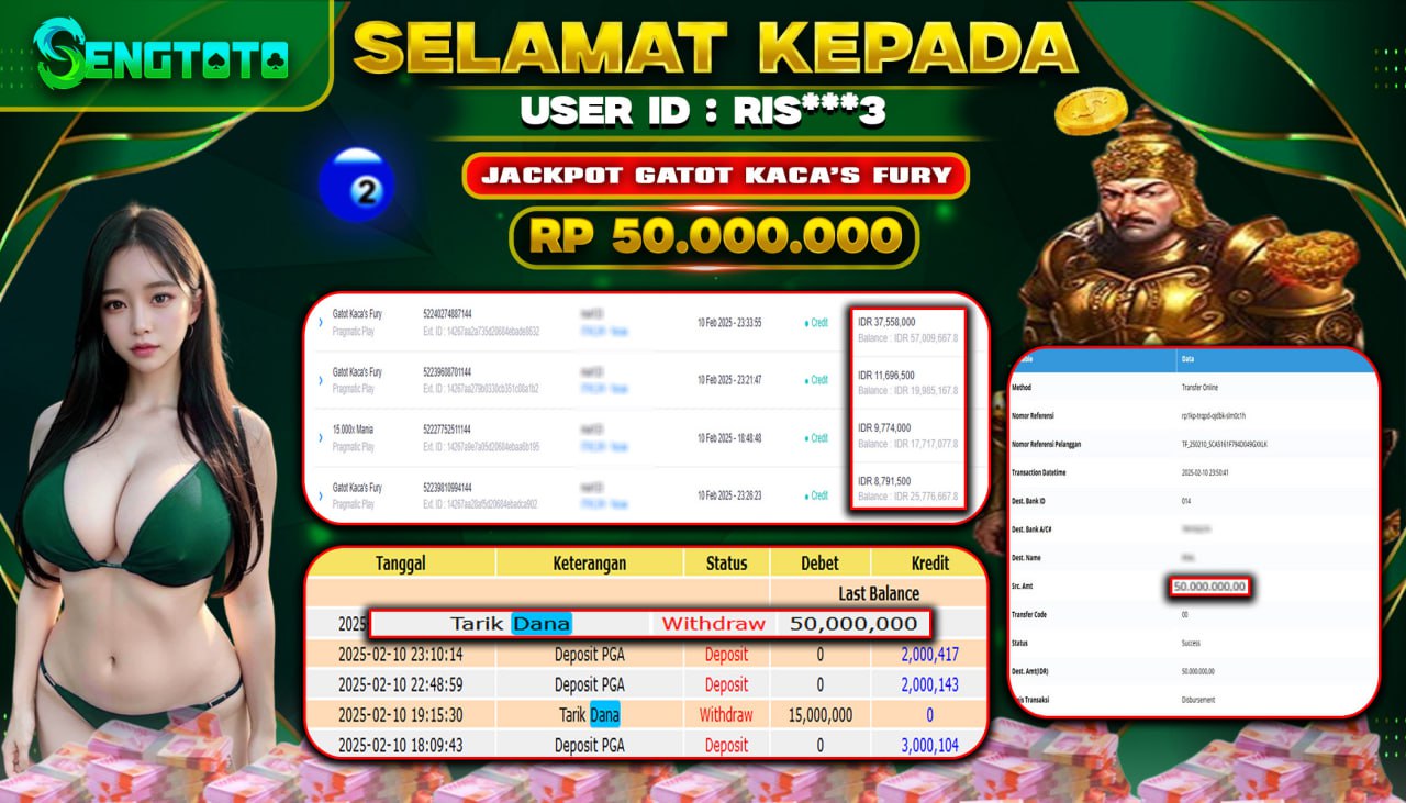 BUKTI PEMBAYARAN SLOT GATOT KACAS FURY