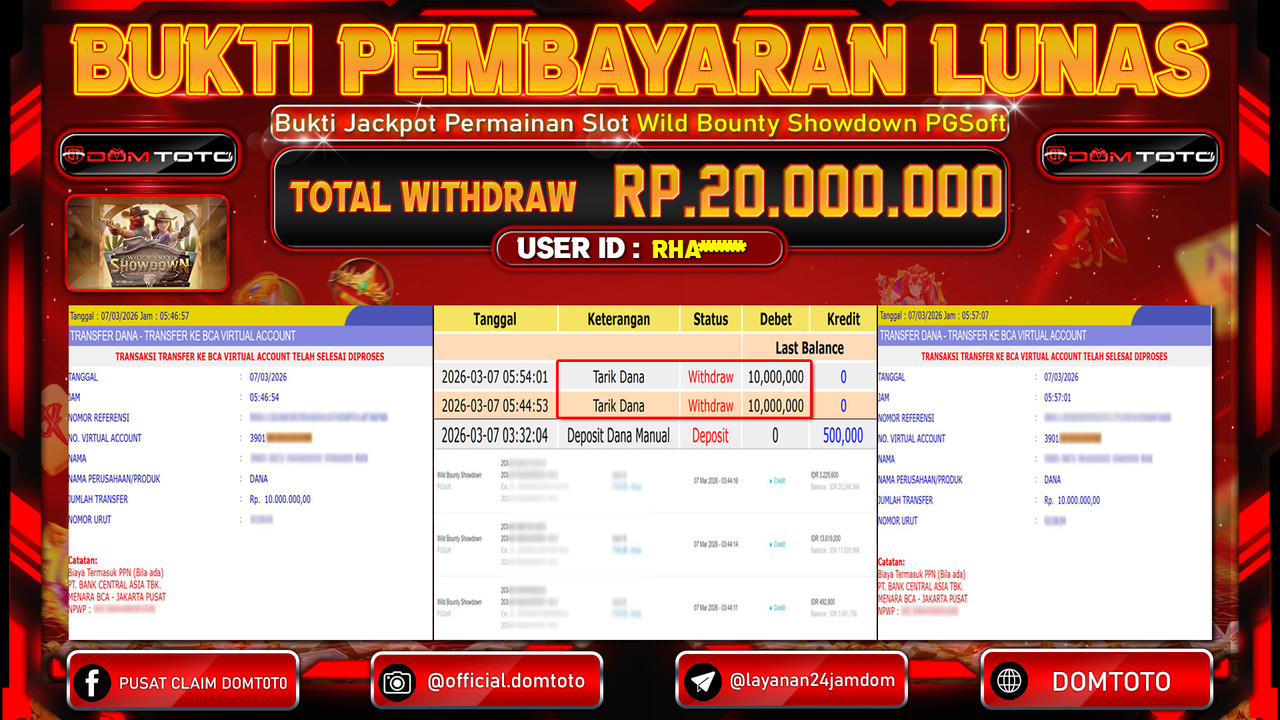 JACKPOT SLOT Wild Bounty Showdown PGSoft 07 MARET 2026