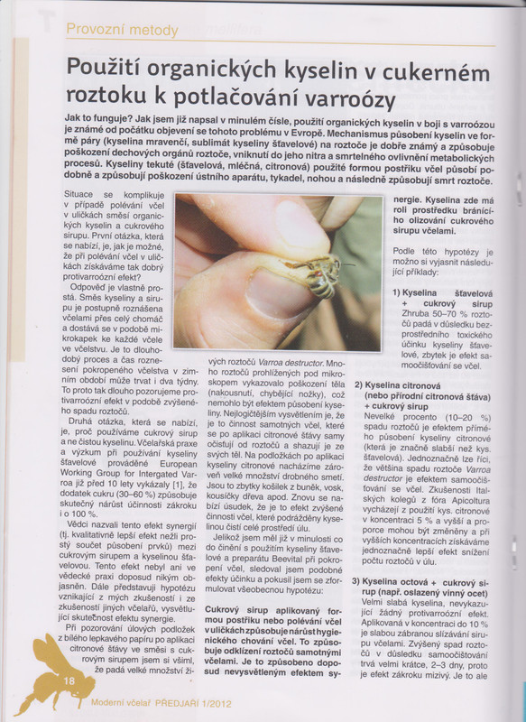 použití org. kyselin