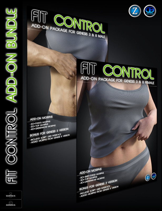 Fit Control Add-On for Genesis 3 and 8 Bundle (8.1 Update) Fit Control Add-On for Genesis 3 and 8 Bundle (8.1 Update)