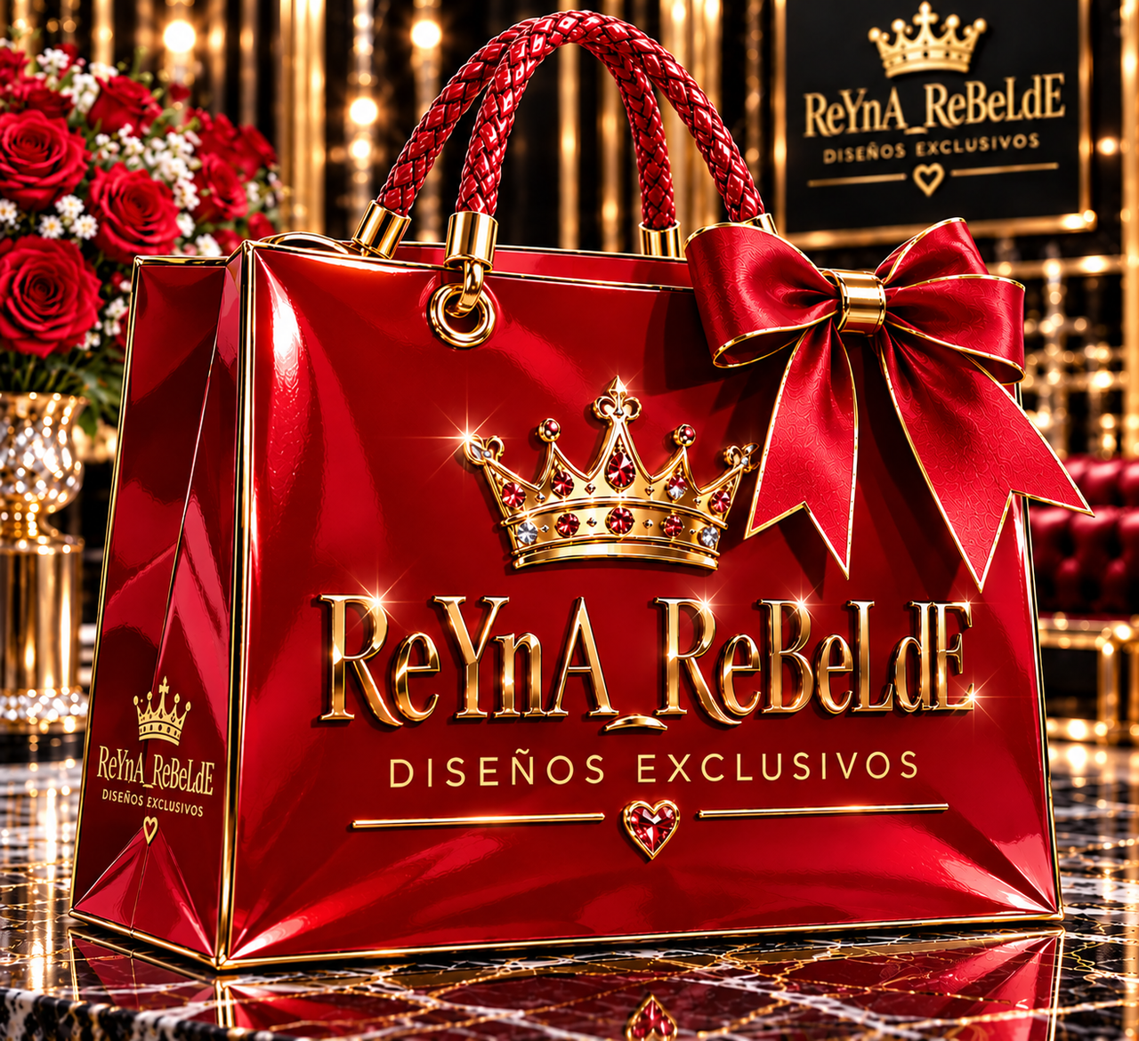 Bolso Real de Lujo en Rojo y Oro